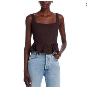 NWT Wayf Desi Corset Ruffle Hem Top